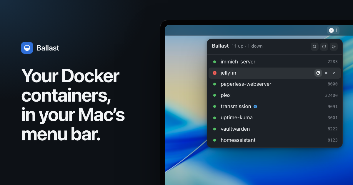 Ballast: your server, in the macOS menu bar